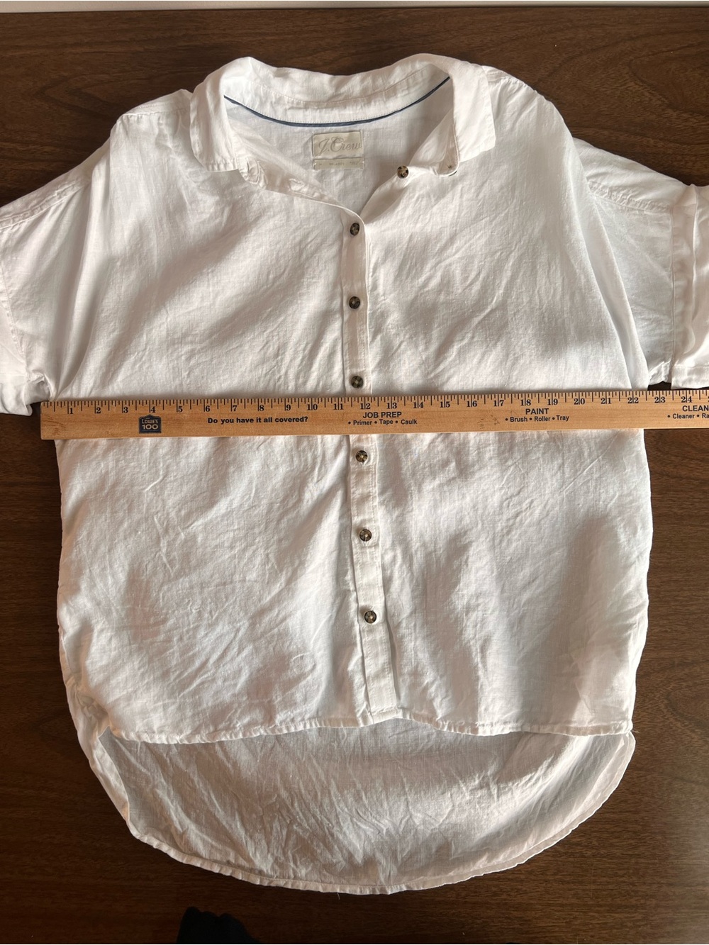 J.Crew Baird McNutt Irish Linen Short Sleeve Shirt Sz M White Lagenlook Coastal - Picture 5 of 8